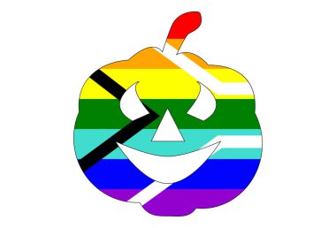 LGBT gurur bayrağı, Güney Afrika Gay Gurur Bayrağı. Çok renkli barış bayrağı hareketi. Orijinal renk sembolü. Balkabağı şekilli, Cadılar Bayramı Jack