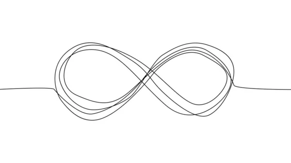 Selbst Zeichnet Animation Unendlichkeit Zeichen Eine Linie Infinity Eternity Symbol — Stockvektor