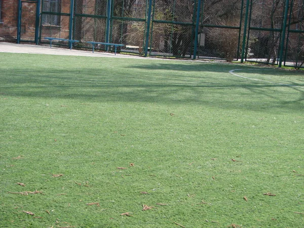 Linha Yard Campo Futebol Com Hashmarks Primeiro Plano — Fotografia de Stock