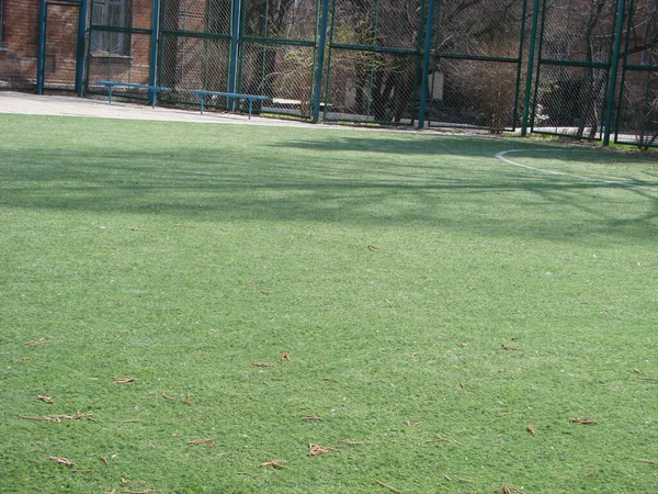 Yard Line Van Een Voetbalveld Met Hashmarks Voorgrond — Stockfoto