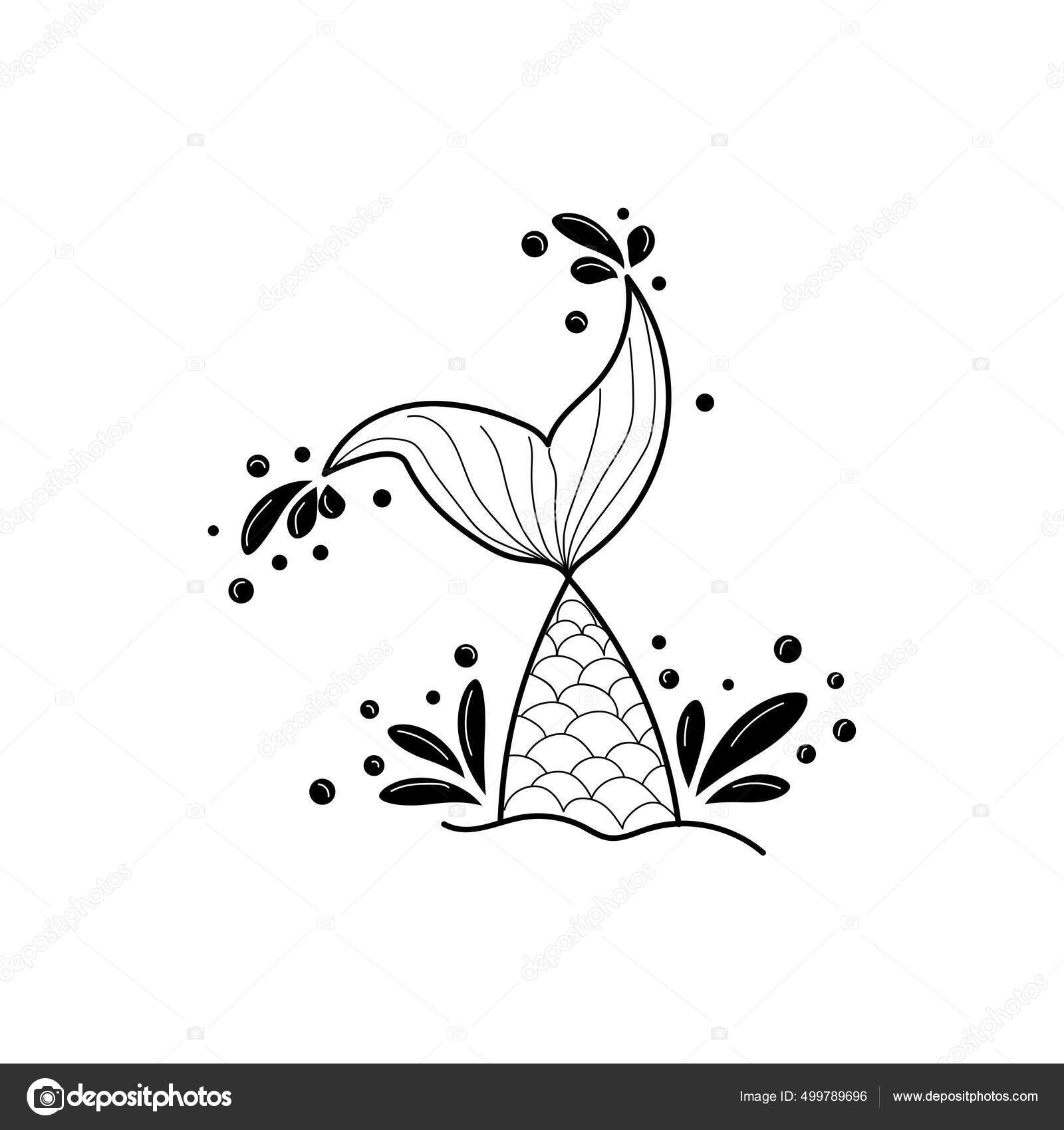 Hand Drawn Silhouette Mermaid Tail Splashing Water Graphic Tattoo Stock Vector Image by ©Michiru13 #499789696 Hand Drawn Silhouette Mermaid Tail Splashing Water Graphic Tattoo Stock Vector Image by ©Michiru13 #499789696
