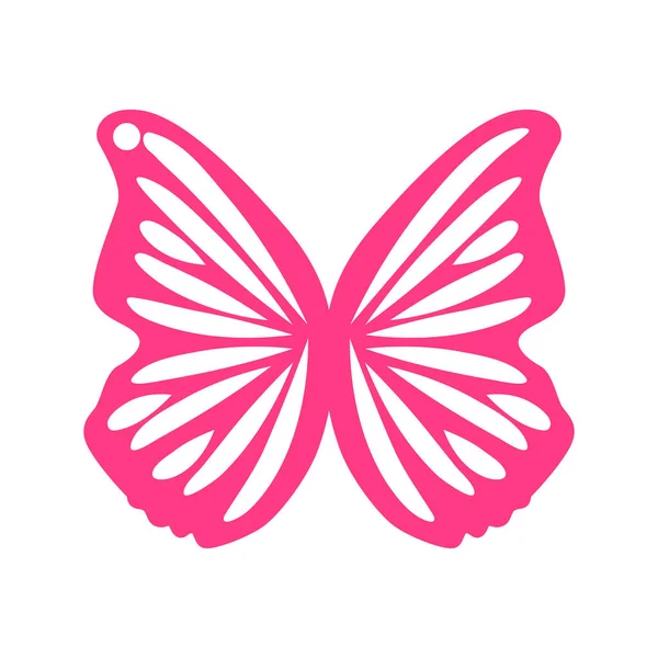 Siluetas Primavera Mariposas Pendientes Cortar Plantillas Archivos Sobre Fondo Blanco — Vector de stock