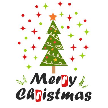 Noel ağacı, kış kutlaması kartpostalı mevsim kutlaması, bayramlar ve yeni yıl için.