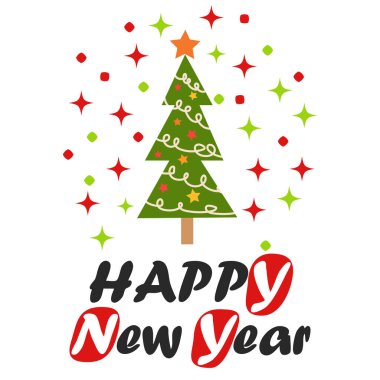 Noel ağacı, kış kutlaması kartpostalı mevsim kutlaması, bayramlar ve yeni yıl için.