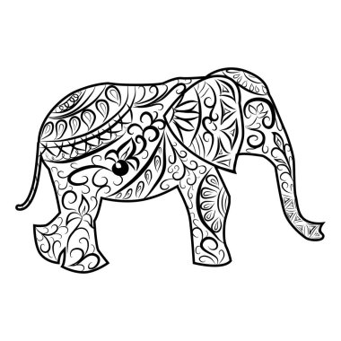 El çizimi zencefil illüstrasyonu. Dekoratif soyut karalama tasarımı ögesi. Yetişkinler için boyama kitabı