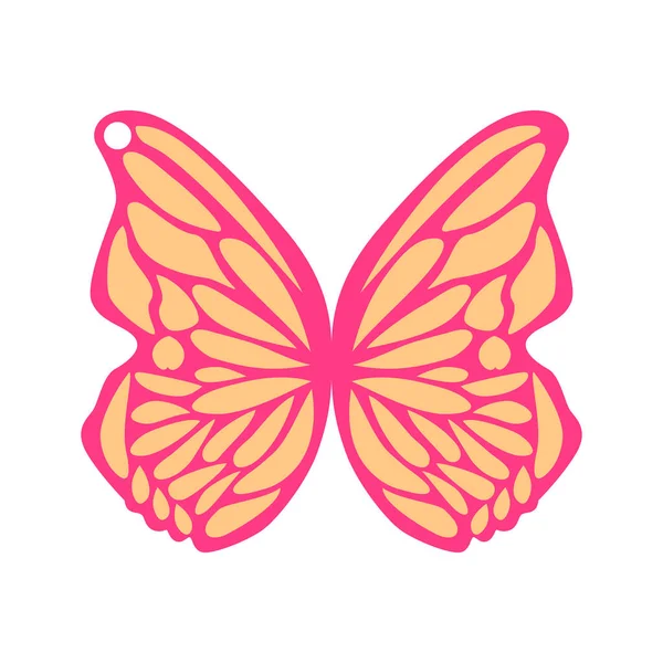 Siluetas Primavera Mariposas Pendientes Cortar Plantillas Archivos Sobre Fondo Blanco — Vector de stock