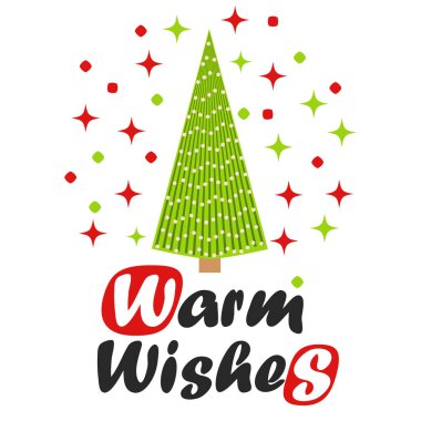 Noel ağacıyla kış tatili için tebrik kartı, mevsim kutlaması için kış kutlaması kartpostalı tatiller ve yeni yıl için.