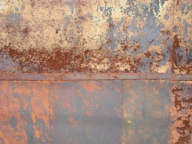 Paslı metal plaka, arka plan, kırsal. duvar dokusu grunge arkaplanı