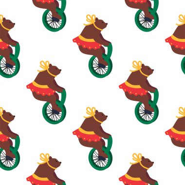 CIRCUS temalı kusursuz bir model. Bisikletli bir sirk karakteri. Düz çizgi film biçimi