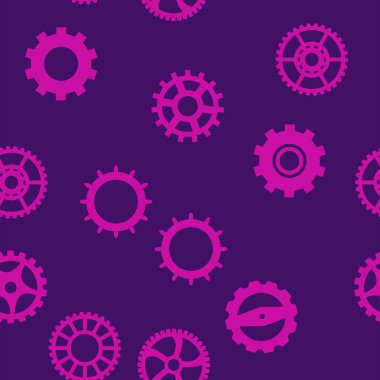 Dişliler ve dişliler, kızlar için pembe ve mor. Soyut mühendislik kavramları. Harikalar Diyarı, saat mekanizması.