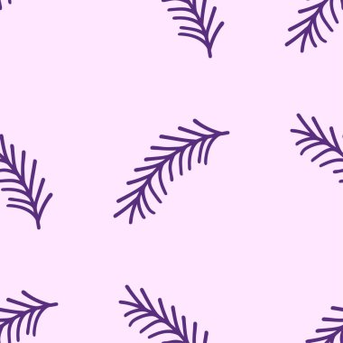 Botanik yaprakların kusursuz deseni, doğal süslemelerin siluetleri. Basit bir çiçek deseni. İki renkte vektör illüstrasyonu