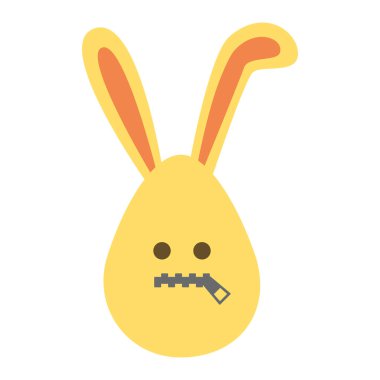 Parlak duyguları ve tavşan kulakları olan bir Paskalya yumurtası. Paskalya tatili konsepti.