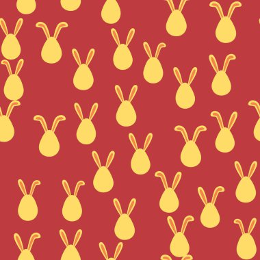 Paskalya yumurtaları, yüz ifadeleri ve tavşan kulakları olan kusursuz bir desen. Paskalya tasarımları için canlı ve pürüzsüz bir arkaplan