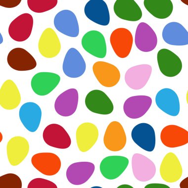 Paskalya yumurtalarında pürüzsüz desenler, benekli ve çizgili şirin desenli yumurtalar.