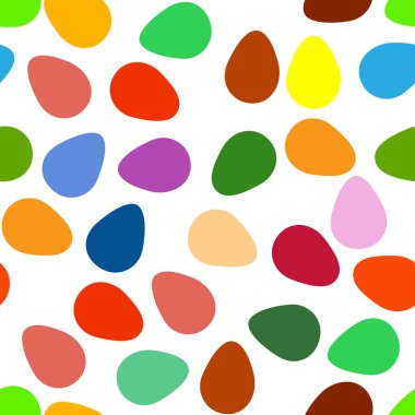 Paskalya yumurtalarında pürüzsüz desenler, benekli ve çizgili şirin desenli yumurtalar.