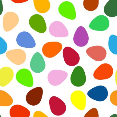 Paskalya yumurtalarında pürüzsüz desenler, benekli ve çizgili şirin desenli yumurtalar.