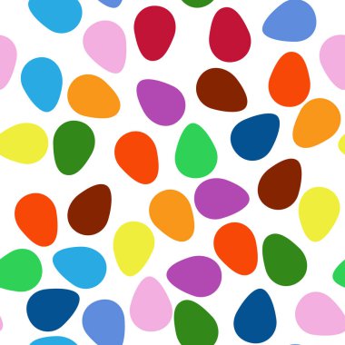 Paskalya yumurtalarında pürüzsüz desenler, benekli ve çizgili şirin desenli yumurtalar.