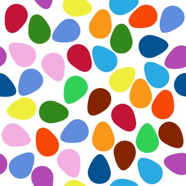 Paskalya yumurtalarında pürüzsüz desenler, benekli ve çizgili şirin desenli yumurtalar.