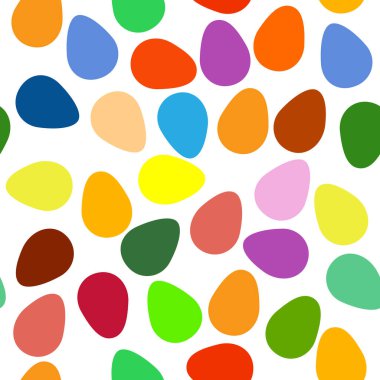 Paskalya yumurtalarında pürüzsüz desenler, benekli ve çizgili şirin desenli yumurtalar.