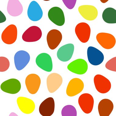 Paskalya yumurtalarında pürüzsüz desenler, benekli ve çizgili şirin desenli yumurtalar.