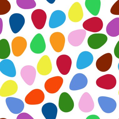 Paskalya yumurtalarında pürüzsüz desenler, benekli ve çizgili şirin desenli yumurtalar.