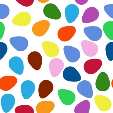 Paskalya yumurtalarında pürüzsüz desenler, benekli ve çizgili şirin desenli yumurtalar.