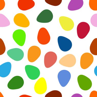 Paskalya yumurtalarında pürüzsüz desenler, benekli ve çizgili şirin desenli yumurtalar.