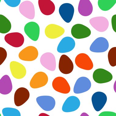 Paskalya yumurtalarında pürüzsüz desenler, benekli ve çizgili şirin desenli yumurtalar.