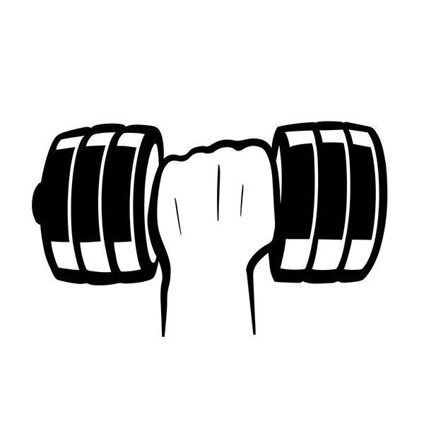 Hand with dumbbell — Stock Vector