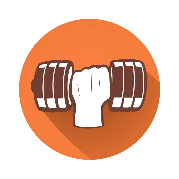 Hand with dumbbell — Stock Vector