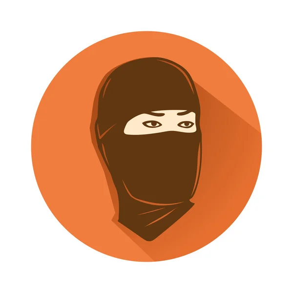 Symbole de tête ninja — Image vectorielle