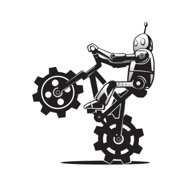 Robot bisiklet üzerinde
