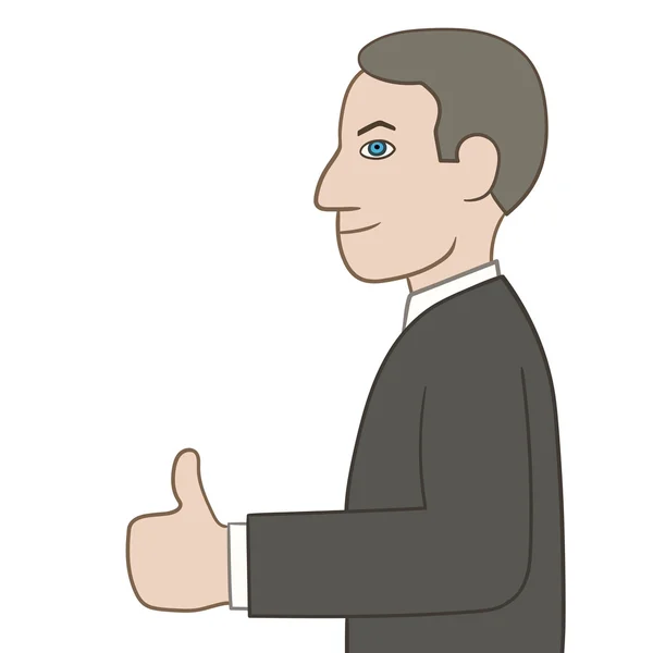 Businessman showing thumbs up — Stock Vector