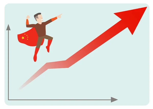 Economía china en ascenso — Vector de stock