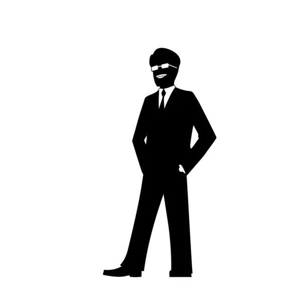 Smiling businessman silhouette — Stock Vector
