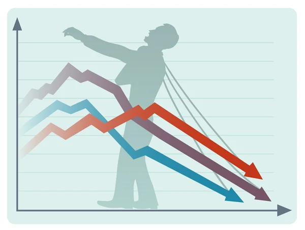 De economische ineenstorting — Stockvector