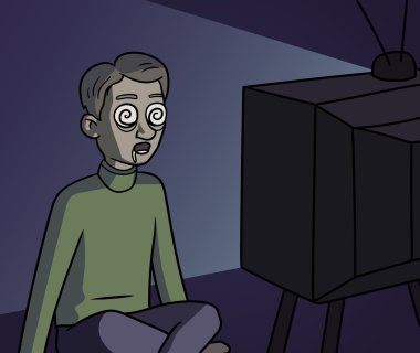 TV zombie clipart