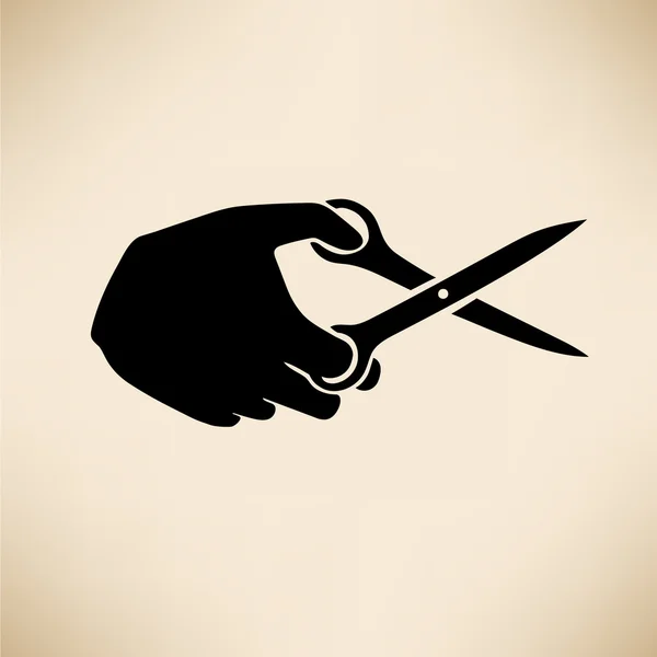 Hand with scissors — Stock Vector