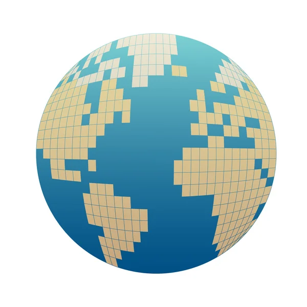 Пикселизированный глобус — стоковое фото