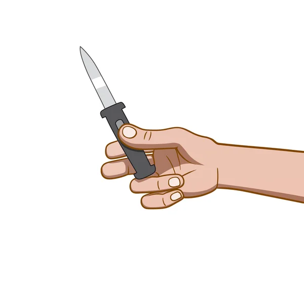 Eine Hand mit Messer — Stockvektor