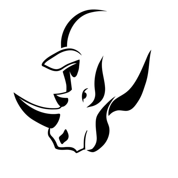 Neushoorn hoofd tattoo — Stockvector