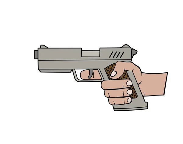 Hand met pistool — Stockvector