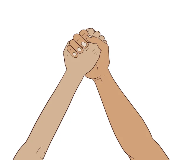 Mâinile împreună în aer — Vector de stoc