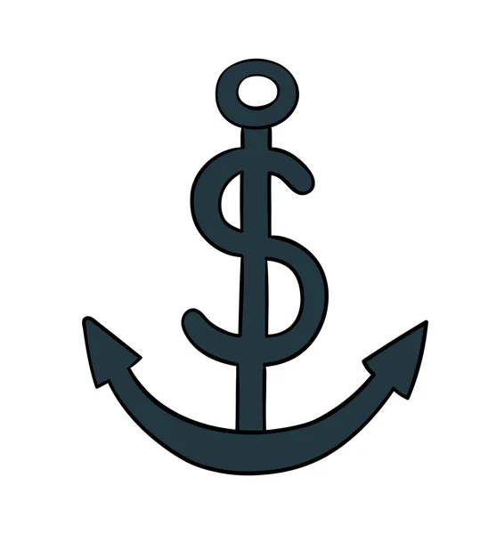 Anchor with dollar symbol — Stock Vector