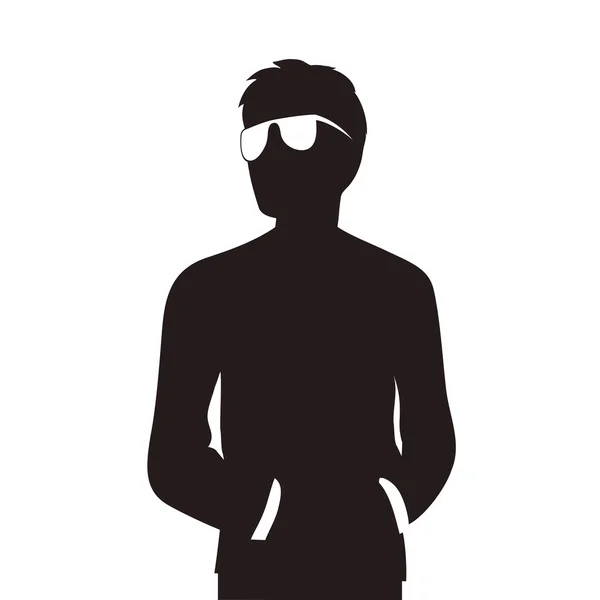 Man with glasses silhouette — Stock Vector