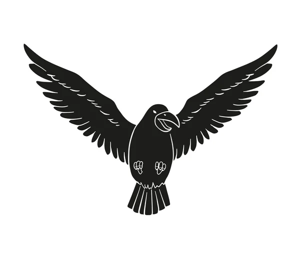 Silueta de pájaro negro — Vector de stock