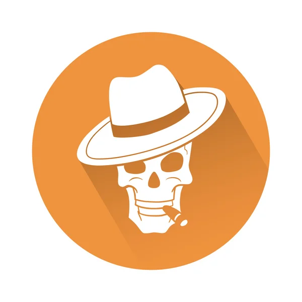 Skull with hat — Stock Vector