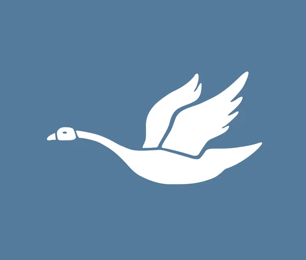 Un cisne blanco — Vector de stock