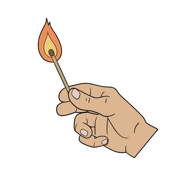 Зажжение спички — стоковый вектор