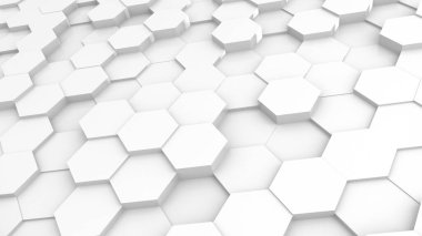 3D Futursitics, beyaz soyut bal peteğini aydınlatma ve gölge ile rastgele yüzey seviyesinde oluşturur. Eğim açısı